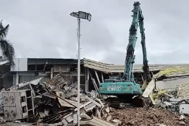 Excavators being used to demolish certain portions of Nagarjuna's Convention centre (Pic Via X)